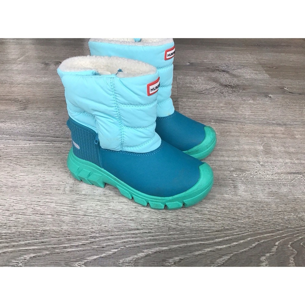 Hunter Kids youth Size 11  Intrepid Reflective Winter Snow Boots Puffer Blue